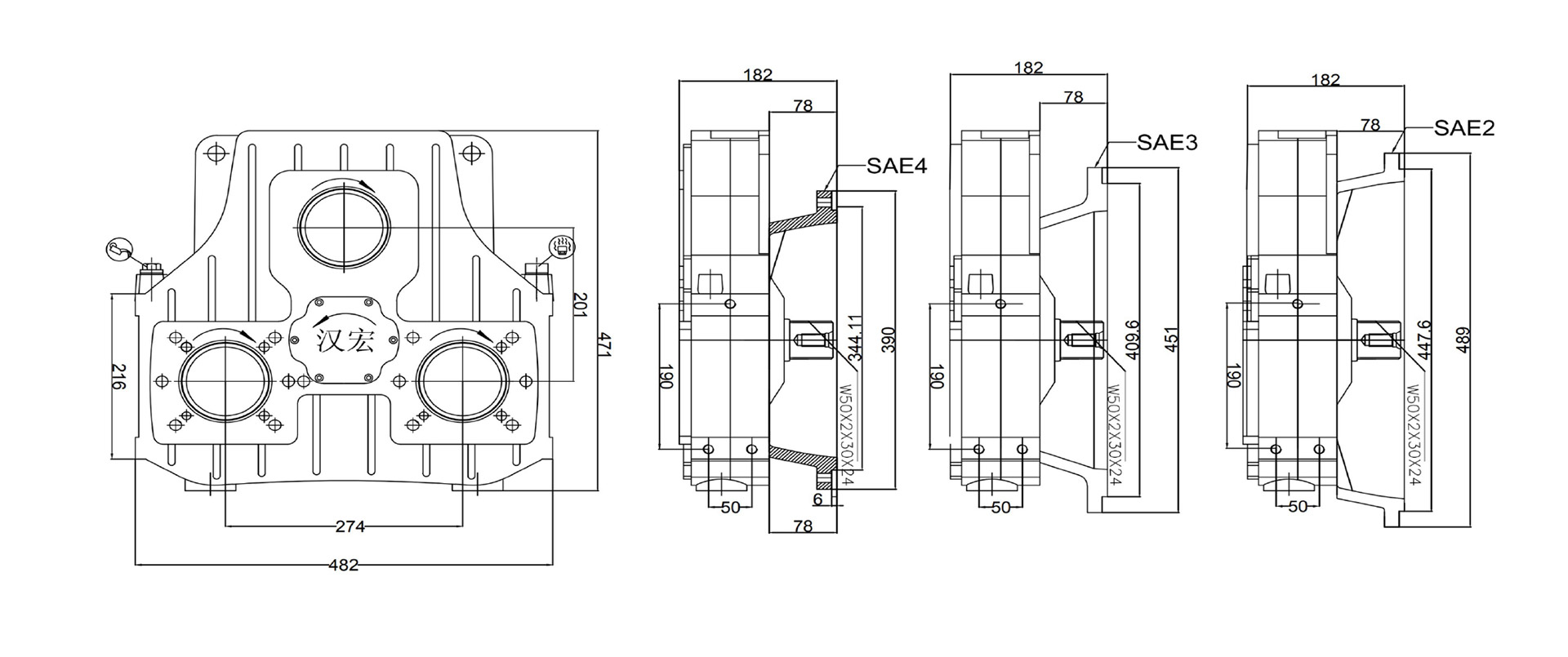 280KW One Input Three Outputs Transfer Case 280KW One Input Three Outputs Transfer Case