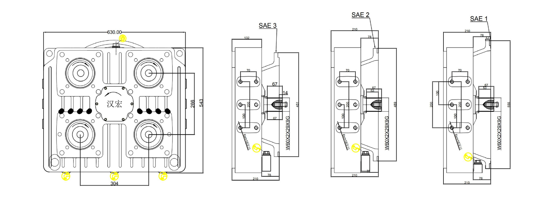 530KW One Input Four Outputs Transfer Case 530KW One Input Four Outputs Transfer Case