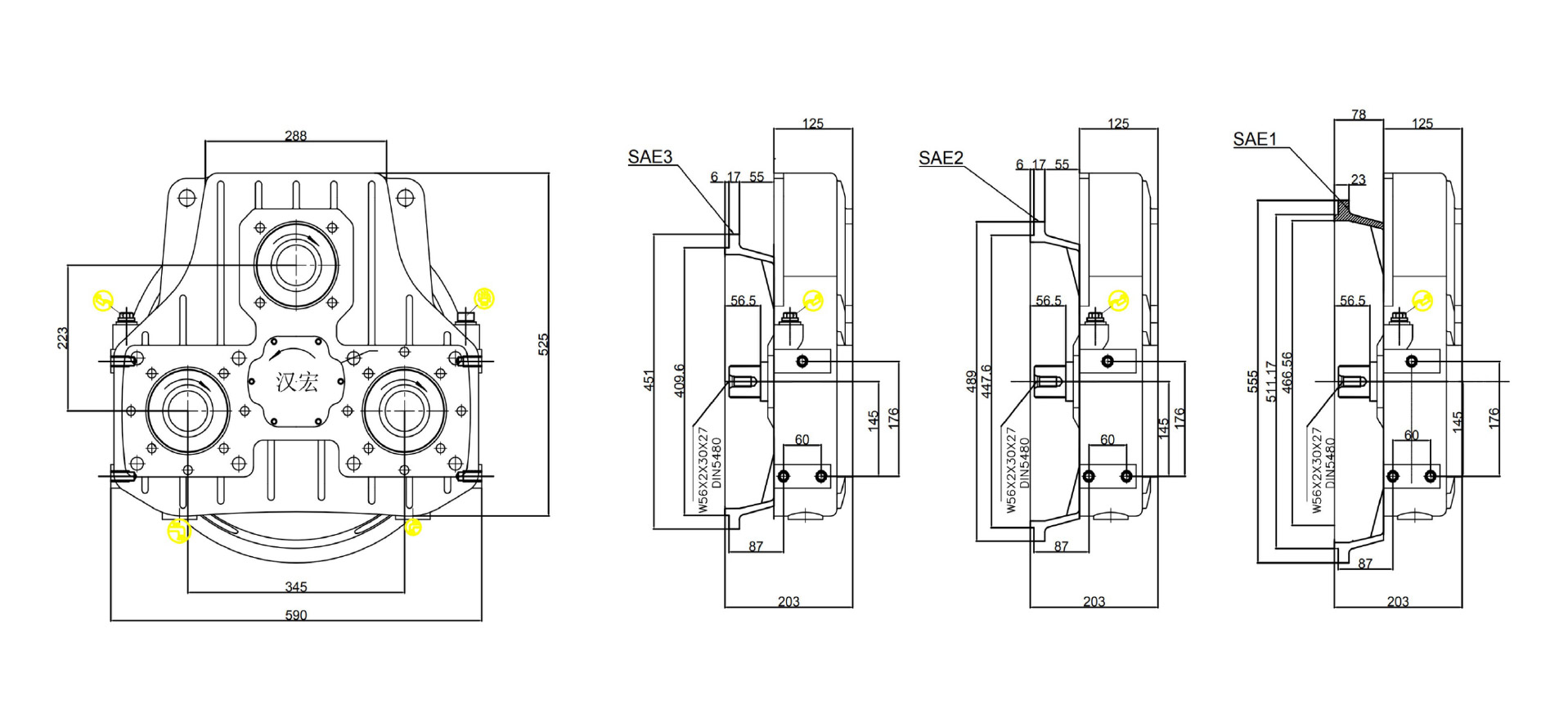 400KW One Input Three Outputs Transfer Case 400KW One Input Three Outputs Transfer Case