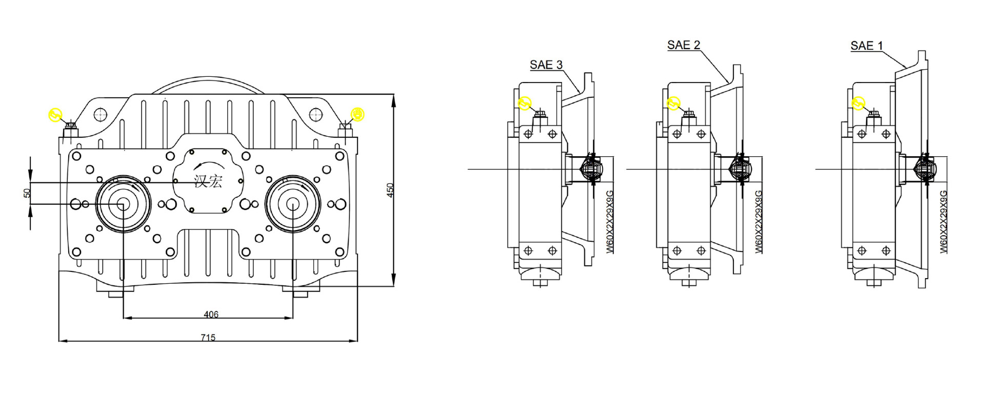 530KW One Input Two Outputs Transfer Case 530KW One Input Two Outputs Transfer Case